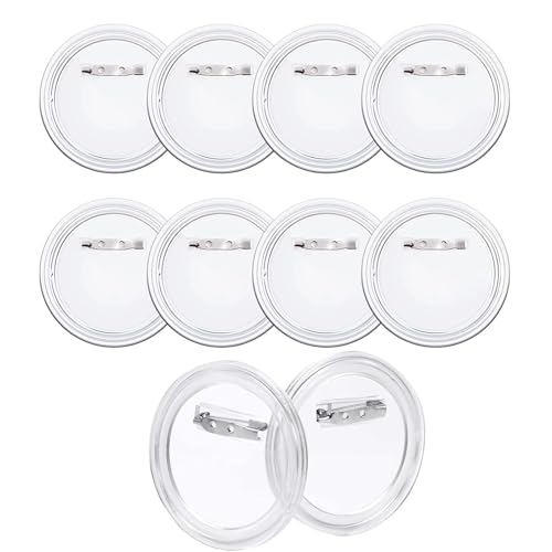 12 Pcs Buttons Selber Machen Ohne Buttonmaschine,Buttons Anstecker,Button Pins,Transparente Diy Ansteckbuttons Set 75mm Mit Sicherheitsnadel,Acryl Abzeichen Button Für Bild, Foto, Kleidung, Schule von SOGHO