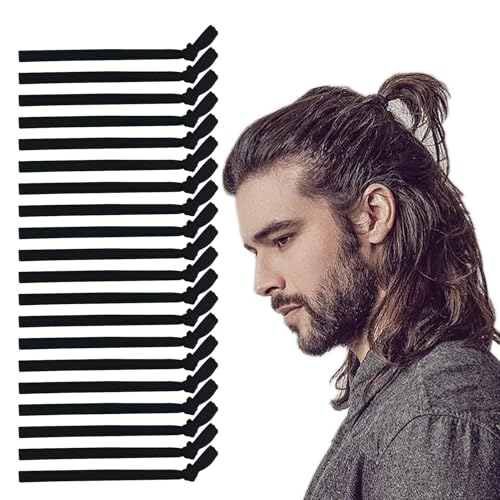 20stk Haargummi Herren,Hair Band Men,Elastische Haargummi Männer,Haargummi Schwarz Für Männer Mit Langem Haar Haargummis Keine Beschädigungfür Brötchen Lockiges Dickes Haar (Schwarze) von SOGHO