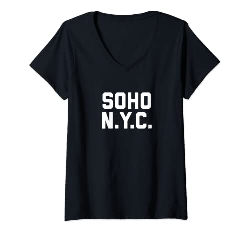 Damen SOHO NYC T-Shirt New York City T-Shirt T-Shirt mit V-Ausschnitt von SOHO NEW YORK CITY