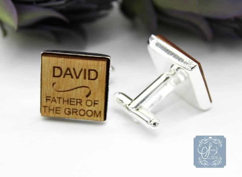 Personalisierte Vater Der Bräutigam-Platz-Holz-Manschettenknöpfe von SOHalkirk