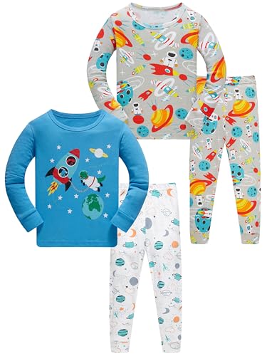 SOIBEEN Jungen Pyjama Set Langarm Rockets Pyjamas T-Shirt & Shorts Loungewear PJs für Kinder Schlafkleidung Nachtkleidung 9 Jahre von SOIBEEN