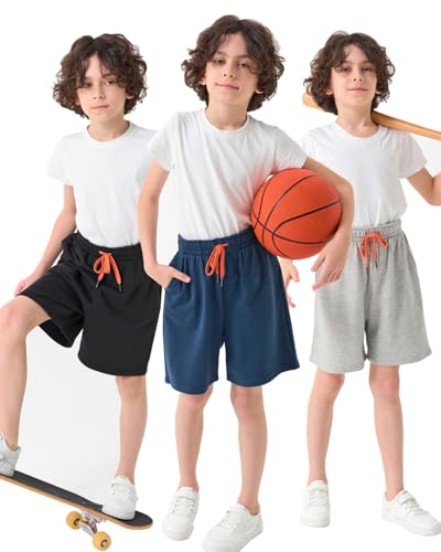 SOIBEEN Jungen Sweatpants 3-Pack Kinder Jogging Bottoms mit Tasche und Schnur Jogger für Kinder Sporthose Trainingsanzug Bottoms Lounge Shorts Activewear Jog Hosen Größe 5-6 Jahre SOIBEEN Jungen Sweatpants 3-Pack Kinder Jogging Bottoms mit Tasche und Schnur Jogger für Kinder Sporthose Trainingsanzug Bottoms Lounge Shorts Activewear Jog Hosen Größe 5-6 Jahre von SOIBEEN