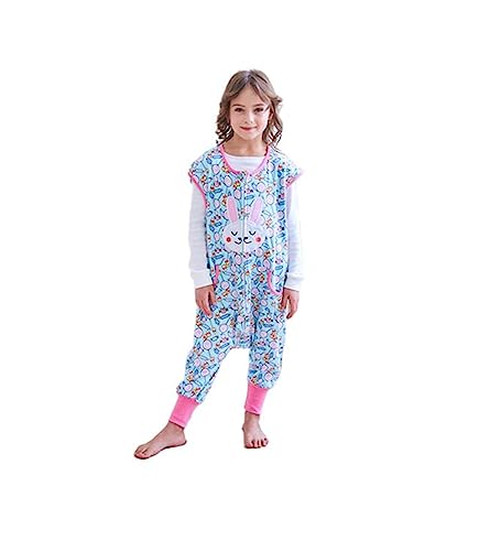 SOIBEEN Kinder Sommer Schlafsack mit Füßen 1.0 Tog Unisex Tragbare Decke 100% Baumwollsack mit Beinen für Mädchen 4-5 Jahre groß 110cm von SOIBEEN