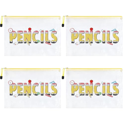 SOIDRAM Make-up-Taschen mit Reißverschluss, perfektes Geschenk für Damen, 4 Stück, 4 x Bleistifte von SOIDRAM