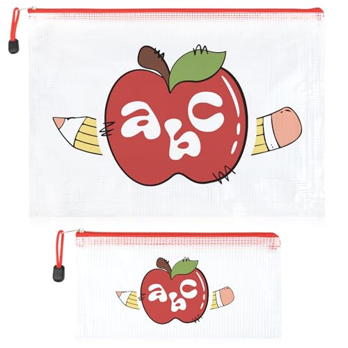 SOIDRAM Make-up-Taschen mit Reißverschluss, perfektes Geschenk für Damen, 4 Stück, Apple ABC von SOIDRAM