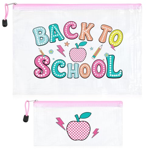 SOIDRAM Make-up-Taschen mit Reißverschluss, perfektes Geschenk für Damen, 4 Stück, Zurück zur Schule von SOIDRAM