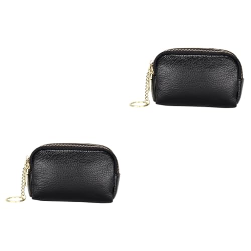 SOIMISS 2stücke Cowhide Geldbörse Mit Reißverschluss Leder Münztasche Für Kleingeld Karten Und Schlüssel Geldbeutel Für Handtaschen Und Schlüsselanhänger von SOIMISS