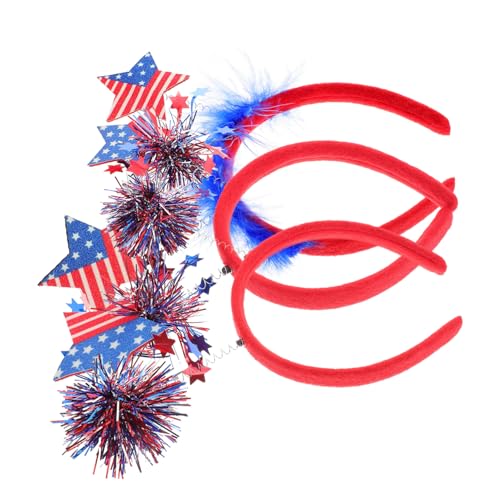SOIMISS 3stücke Teiliges Patriotisches Stirnband Amerikanischer Flagge Für Unabhängigkeitstag-feiern Und Partys Leicht Und Zu Tragen Mit Funkelnden Elementen Für Einen Festlichen Look von SOIMISS