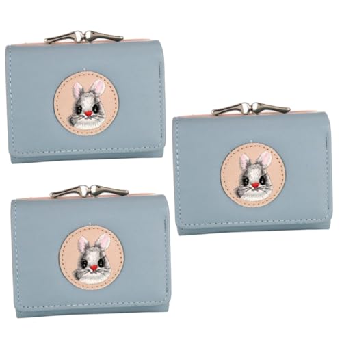 SOIMISS 3stücke Purse Mit Süßem Stickerei-Design Tragbare Geldbörse Für Mädchen Für Schule Und Alltag Aus Hochwertigem Pu-Material Langlebig Und Leicht von SOIMISS