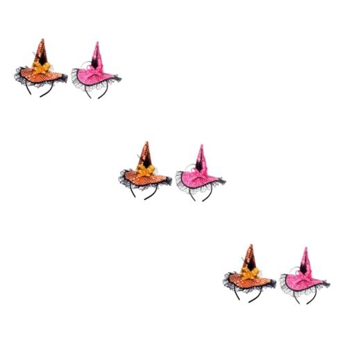 SOIMISS 6stücke Halloween Hexenhut Haarreifen Mit Glitzer Und Spitze Kopfbedeckung Für Kostümpartys Und Halloween-verkleidungen Leicht Und Bequem Zu Tragen von SOIMISS