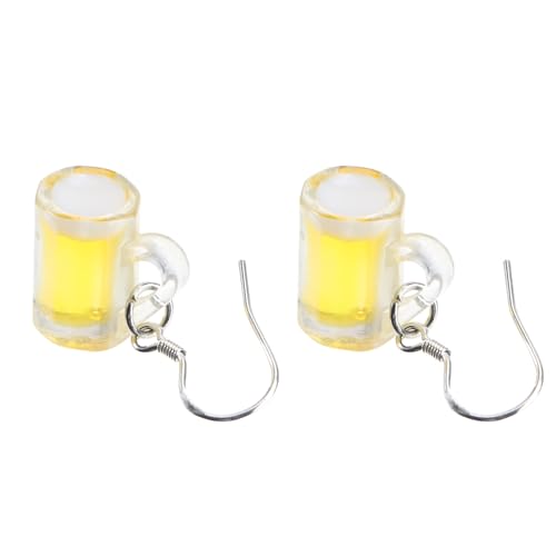 Bierkrug-Ohrringe, Mini-lustige, modische Bierglas-Ohrringe mit Schaumstoff-Anhänger für Frauen und Mädchen, Gelb von SOIMISS