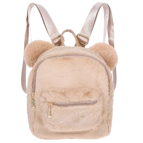 Plüsch Rucksack Niedlich Bärenohr Flauschige Pelz Umhängetasche Mode Tagesrucksäcke für Frauen Mädchen Outdoor-Reise Geldbörse Geburtstagsgeschenke () von SOIMISS