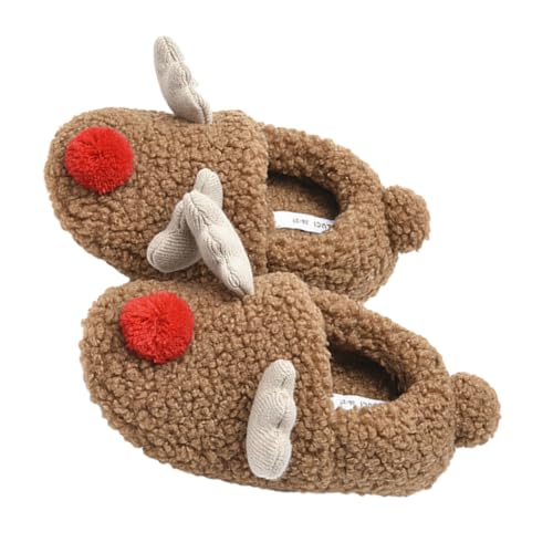 SOIMISS 1 Paar Elch-Baumwollhausschuhe flauschige Weihnachtspantoffeln warme Innenschuhe Hausschuhe herren warm hausschuhe warm slippers warmhaltender Hausschuh Fersenschutzschuh Brown SOIMISS 1 Paar Elch-Baumwollhausschuhe flauschige Weihnachtspantoffeln warme Innenschuhe Hausschuhe herren warm hausschuhe warm slippers warmhaltender Hausschuh Fersenschutzschuh Brown von SOIMISS