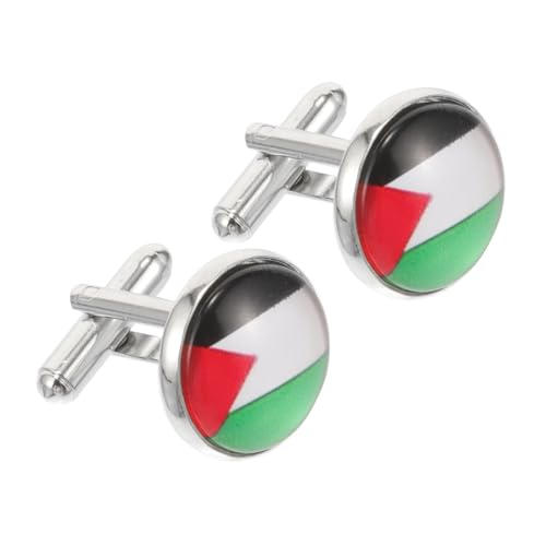 SOIMISS 1 Paar Manschettenknöpfe für Herren mit Palästinenserflagge Stilvolle Einzigartige Cufflinks für Formelle Anlässe und Alltag für Hemden mit Feiner Handwerkskunst von SOIMISS