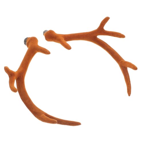 SOIMISS 1 Paar Rentiergeweih weihnachtsmotiv Weihnachts-Haarschmuck Zubehör zur Herstellung von Stirnbändern Hirschgeweih-Kostüm Kit zur Herstellung von Stirnbändern Polyethylenstarr Brown von SOIMISS
