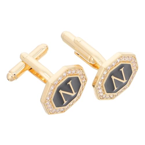 SOIMISS 1 Paar Rhinestones Besetzte Manschettenknöpfe Kreative Alphabet Design für Hochzeiten Geschäftsveranstaltungen von SOIMISS