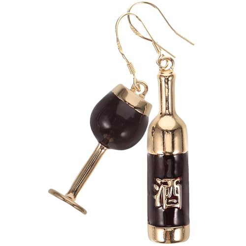 SOIMISS 1 Paar Weinflasche Weinglas-Ohrringe Damen-Tropfen- Und Ohrhänger Trendige Brillen-Ohrstecker Für Mädchen Mädchen-Ohrhänger Weinglas-Cup-Ohrring Rotwein-Ohrtropfen von SOIMISS