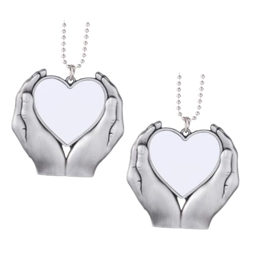 SOIMISS 1 Satz Autoschmuck Schlüsselanhänger Für Valentinstag Pkw Anhänger Haustier Herz Netz Deko Auto Zubehör Innenraum Hängender Anhänger Für Auto Wohnkultur Metall Silver 2st von SOIMISS