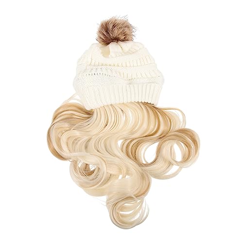 SOIMISS 1 Satz Beanie mit Abnehmbarer Langer Gewellter Perücke Strickmütze für Damen für Partys und Kostüme Komfortabel und Stylisch Hut und Haarverlängerung von SOIMISS