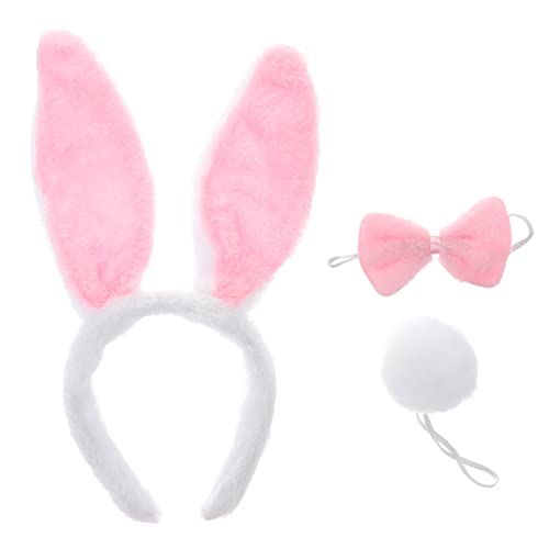 SOIMISS 1 Satz Hasenohr Stirnband Hasenohren Hasenschwanz Stirnband Zum Waschen Des Gesichts Halloween-dekorationen Kaninchen Spa-stirnband Haarband Zum Waschen Des Gesichts Plüsch Rosa von SOIMISS