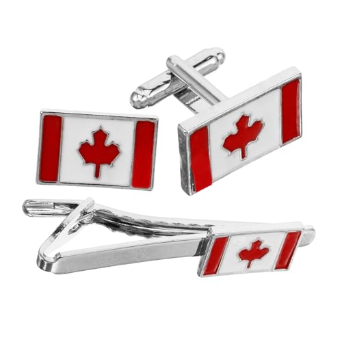 SOIMISS 1 Satz Herren Krawattenclip Manschettenknöpfe Set Krawattenzubehör mit Flagge Business Accessoires für Hochzeiten Meetings Formelle Anlässe Geschenkidee für Männer von SOIMISS