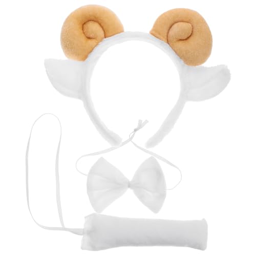 SOIMISS 1 Satz Kostüm Zubehör Schaf Hörner Haarreif Set für Halloween Weiche Bequeme Tierohren mit Fliege und für Damen und Accessoire für Fasching und Cosplay von SOIMISS