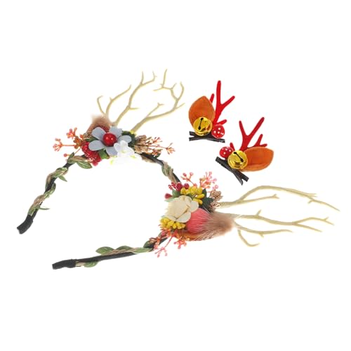 SOIMISS 1 Satz Rentier Geweih Stirnband und Haarklammern Elegantes Kostümzubehör für Weihnachten Halloween und Festliche Anlässe von SOIMISS