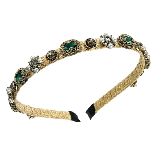SOIMISS 1 Stück Barock Perlen Haarreif mit Strass Damen Haarband für Stilvolle Looks zum Waschen Gesichts Modisches Accessoire Grün von SOIMISS