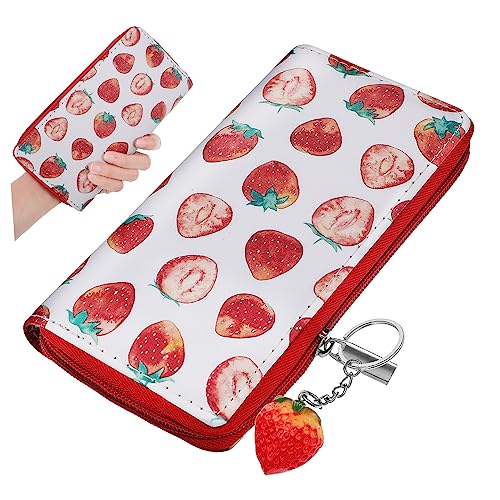 SOIMISS Erdbeer Portemonnaie 1 Stück Geldbörse Erdbeergeschenke Die Erdbeer-Accessoires Kleine Brieftaschenfrucht Das Kreditkartenhalter Credit Card Holder Geschenkidee Wallet Langes Portemonnaie Pu von SOIMISS