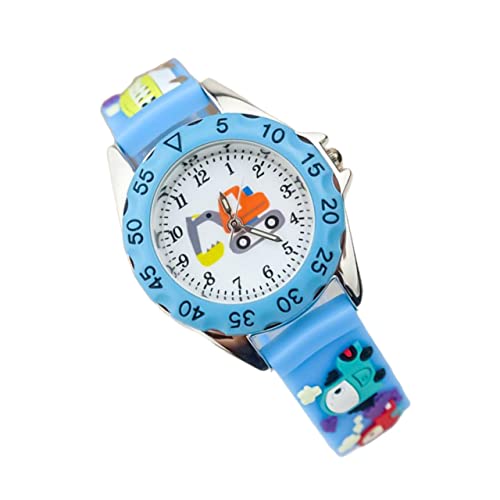 SOIMISS 1 Stück Kinderuhr für Jungen und Mädchen Niedliche Bagger Armbanduhr Hellblau wasserdichte Quarzuhr mit Ziffernblatt für Täglichen Gebrauch von SOIMISS