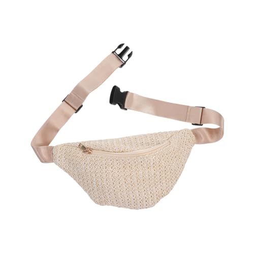 SOIMISS Sommer Bauchtasche Stroh Gewebte Hüfttasche Für Damen Mit Gürtel Umhängetasche Crossbody Tasche Leicht Und Atmungsaktiv Für Reisen Und Outdoor-aktivitäten von SOIMISS