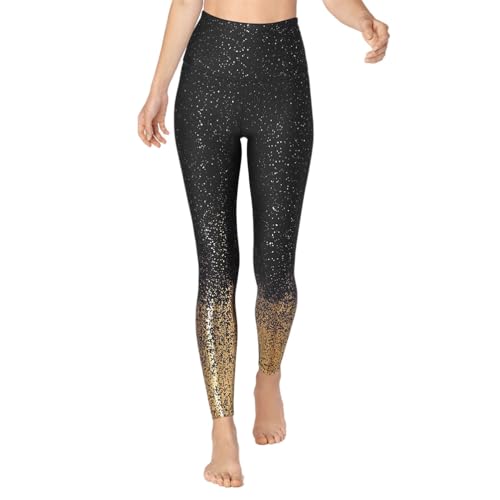 SOIMISS 1 Stück Vergoldungslänge Bleistiftübung für Yoga-Leggings mit Goldverlauf Damen Workout Taille Prägefolie mit Bequemem Tailliertem Druck Jogging Pailletten Fitnesshose Kontrolle von SOIMISS