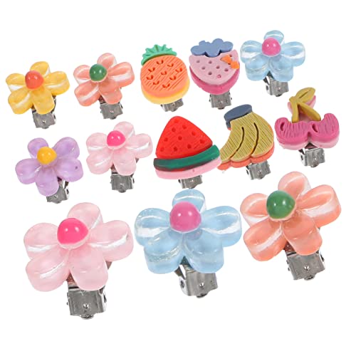 SOIMISS 10 Paare Mädchen Clip Ohrclips ohne Ohrloch Schmerzfrei Komfortabel Kinderschmuck mit Blumen und Früchten Party Mitgebsel Zubehör von SOIMISS