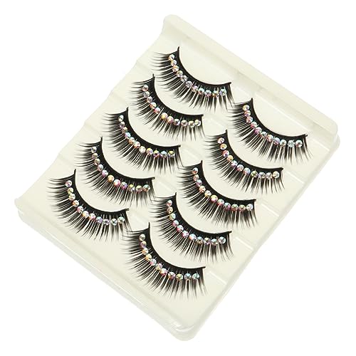 SOIMISS 10 Paare Strass Falschwimpern Lange Dramatische Wimpern für und Mädchen für Partys und Besondere Anlässe Einfach zu Verwenden Wiederverwendbar Schwarz mit Glitzer von SOIMISS
