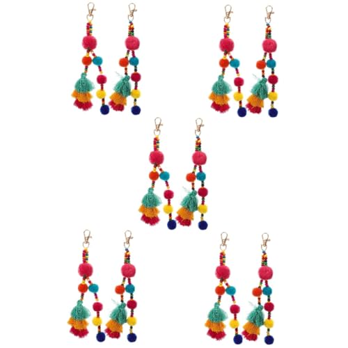 SOIMISS 10stücke Fuzzy Quasten- Handgemachte Mobile Dekoration Für Schlüssel Taschen Und Handys Verspieltes Accessoire Rosarot Für Individuellen Stil von SOIMISS