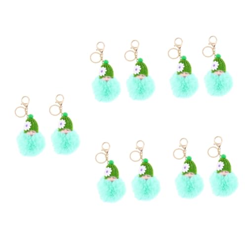 SOIMISS 10stücke Kuscheliger Plüsch-Pompom Schlüsselanhänger Flauschige Bommel Mit Niedlichem Design Accessoire Für Rucksack Handtasche Und Geldbörse Mintgrün von SOIMISS