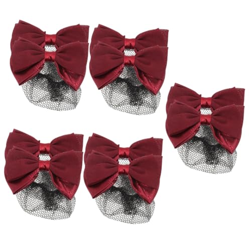 SOIMISS 10 Stk Haarnadel Haarknoten Abdecknetz Netzclip Für Haarknoten Krankenschwester Haarknoten Abdeckung Haarnetz Haarknoten Bowknot Netz Haarschleifen Für Frauen Haarspangen Rot Stoff von SOIMISS