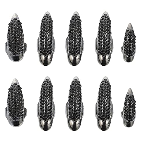 SOIMISS 10 Stück Strass Fingernagel Kralle Gothic Punk Nagelringe Halloween Finger Zubehör Zinklegierung Robust und Langlebig SOIMISS 10 Stück Strass Fingernagel Kralle Gothic Punk Nagelringe Halloween Finger Zubehör Zinklegierung Robust und Langlebig von SOIMISS