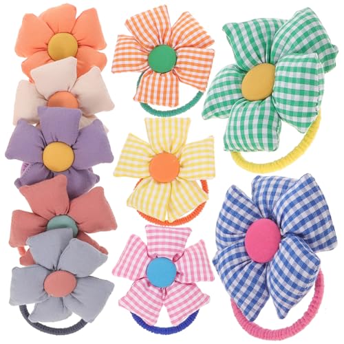 SOIMISS 10 Stück Teiliges Bunte Dehnbare Haargummis mit Blumenmotiv Elastische Ponytail halter für Mädchen und Damen Vielseitige Haarbänder als Modisches Accessoire und Armband von SOIMISS