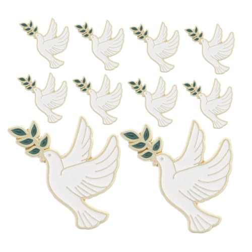 SOIMISS 10 Stück Teiliges Damen Broschen Friedensdove Anstecknadeln aus Metall mit Olivenzweig Modische Schmuckbrosche für Jacken Pullover und Schals Langlebiges Glänzendes Accessoire für von SOIMISS