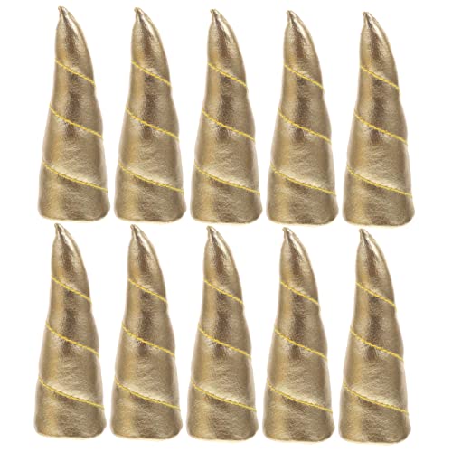SOIMISS 10 Stück Teiliges Einhorn Horn DIY Haarschmuck Goldfarbene Handgefertigte Haaraccessoires Multifunktionale Dekoration für Haarspangen Haarbänder Faschingskostüme Zufällige Farbe von SOIMISS