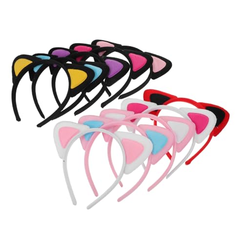 SOIMISS 10 Stück Teiliges Katzenohren Haarreif Weiches Plüsch Stirnband Elastisch Sicherer Sitz Für Cosplay Feiertage Themenpartys Zubehör von SOIMISS