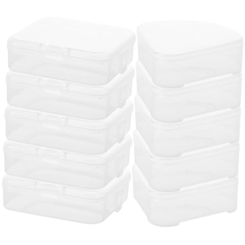 SOIMISS 10 Stück Teiliges Make Up Schwamm Aufbewahrungsbox mit Transparentem Deckel Tragbare Puderquaste Organizer Langlebig aus Robustem Material für Reisen und Tägliche von SOIMISS