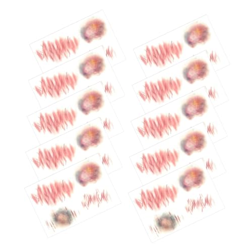 SOIMISS 10Blätter Realistische Gefälschte Wundnarben Tattoos Temporäre Aufkleber für Halloween Aprilscherze und Partys Hautfreundliches Material von SOIMISS