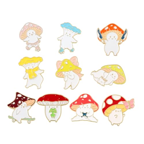 SOIMISS 10stücke Pilz Brosche Cartoon Schmuck Pilz Revers Abzeichen Damen Broschen Emaille Pin Für Taschen Kleidung Kappen von SOIMISS