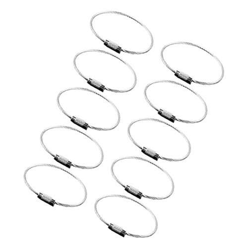 SOIMISS 10 Stücke Schlüsselring Ringe Stahldraht Schlüsselanhänger Gepäckanhänger Tag Schlüsselring Heavy Duty Stahldrahtseil von SOIMISS