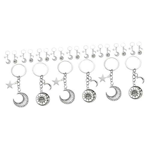 SOIMISS 12 Paare Stern-Schlüsselanhänger Stern-Anhänger Mond Schlüsselanhänger Paar Schlüsselanhänger Keyring schlüsselanhänger Kinder Taschendekor Tasche Schlüsselanhänger Metall von SOIMISS