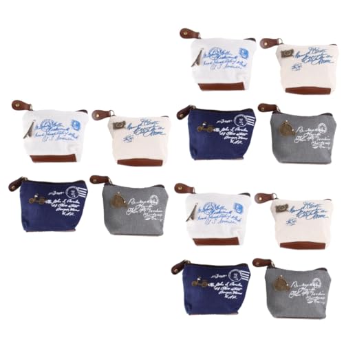 SOIMISS 12stücke Damen Vintage Canvas Geldbörse Portemonnaie Für Münzen Schlüssel Und Geldscheine Praktische Mini-Geldtasche Im Zufälligen Design Für Schule Und Alltag von SOIMISS