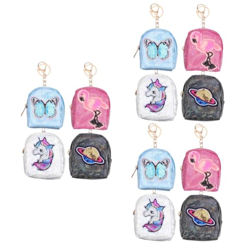 SOIMISS 12stücke Mädchen Münzbörsen Mit Schlüsselring Einhorn Flamingo Kleiner Planet Und Schmetterling Praktische Aufbewahrung Für Münzen Schlüssel Und Karten von SOIMISS