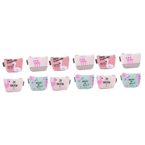 SOIMISS 12stücke Flamingo Cartoon Canvas Münzbörse Zipper Geldbeutel Leicht Waschbar Für Reisen Shopping Kosmetik Und Aufbewahrung Von Kleingeld Maße von SOIMISS